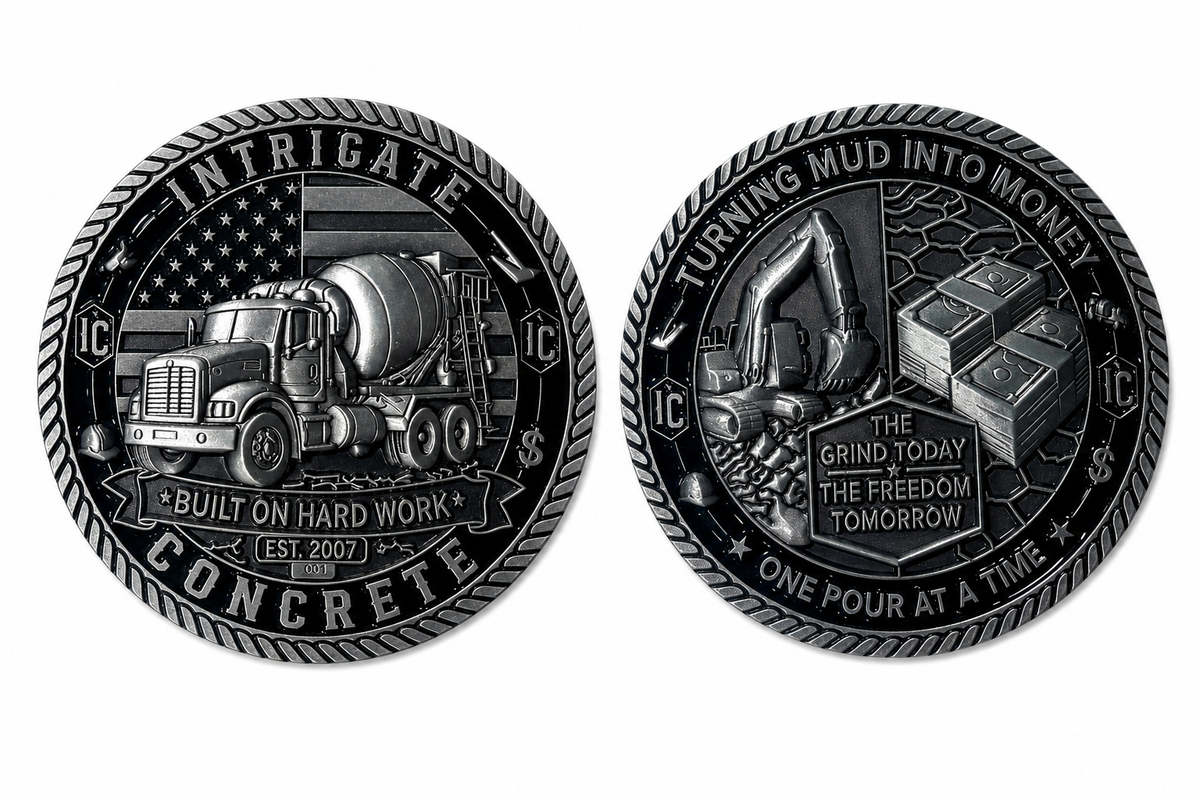 Intricate Concrete Challenge Coin Limited Edition
